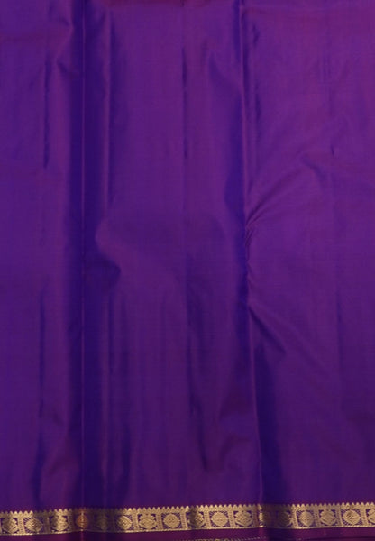 Pure Kanchipuram Silk Saree- MS  Blue with Small Border