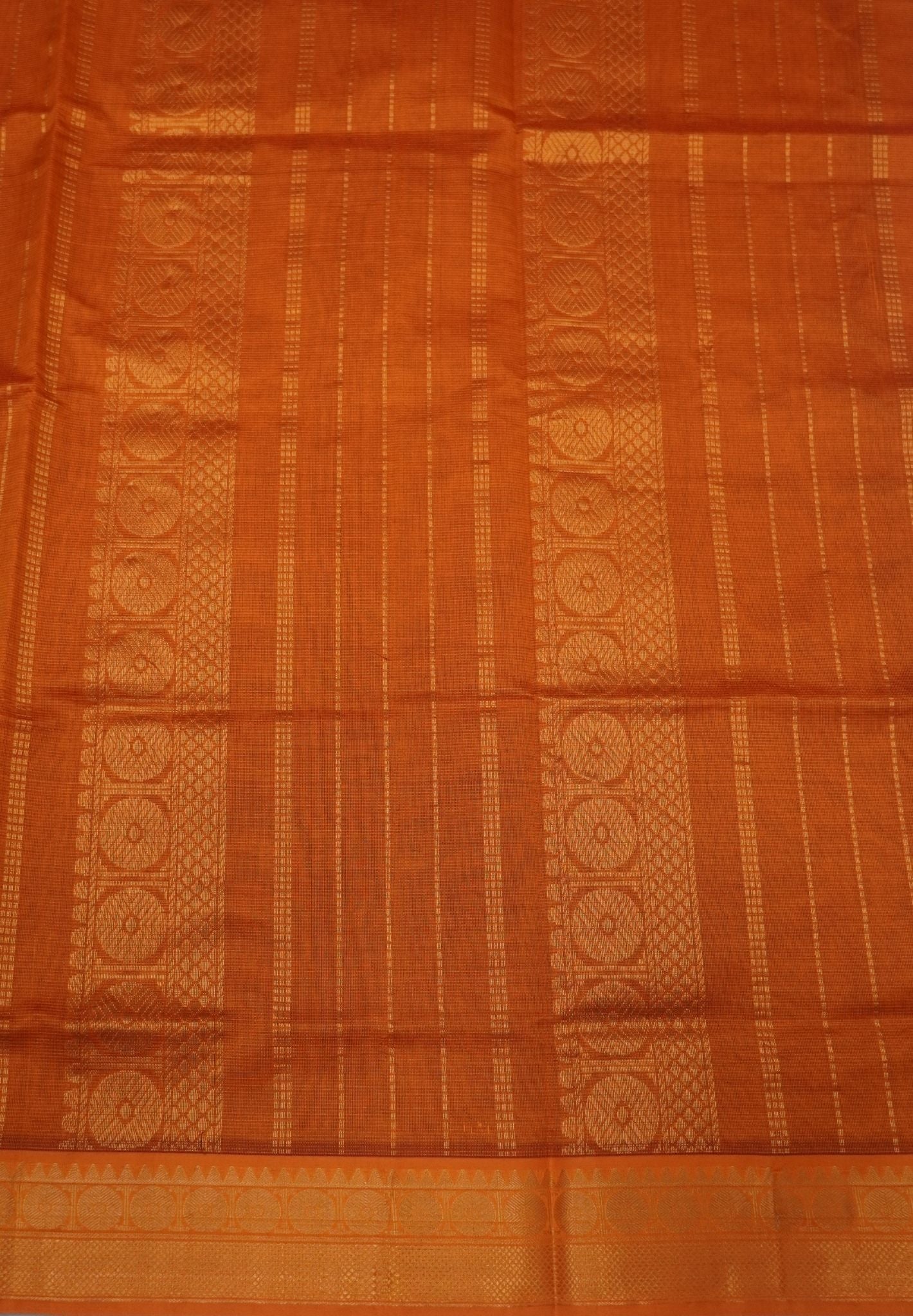 Pure Silk Cotton Saree-Green-Mustard in Vairaoosi Patten