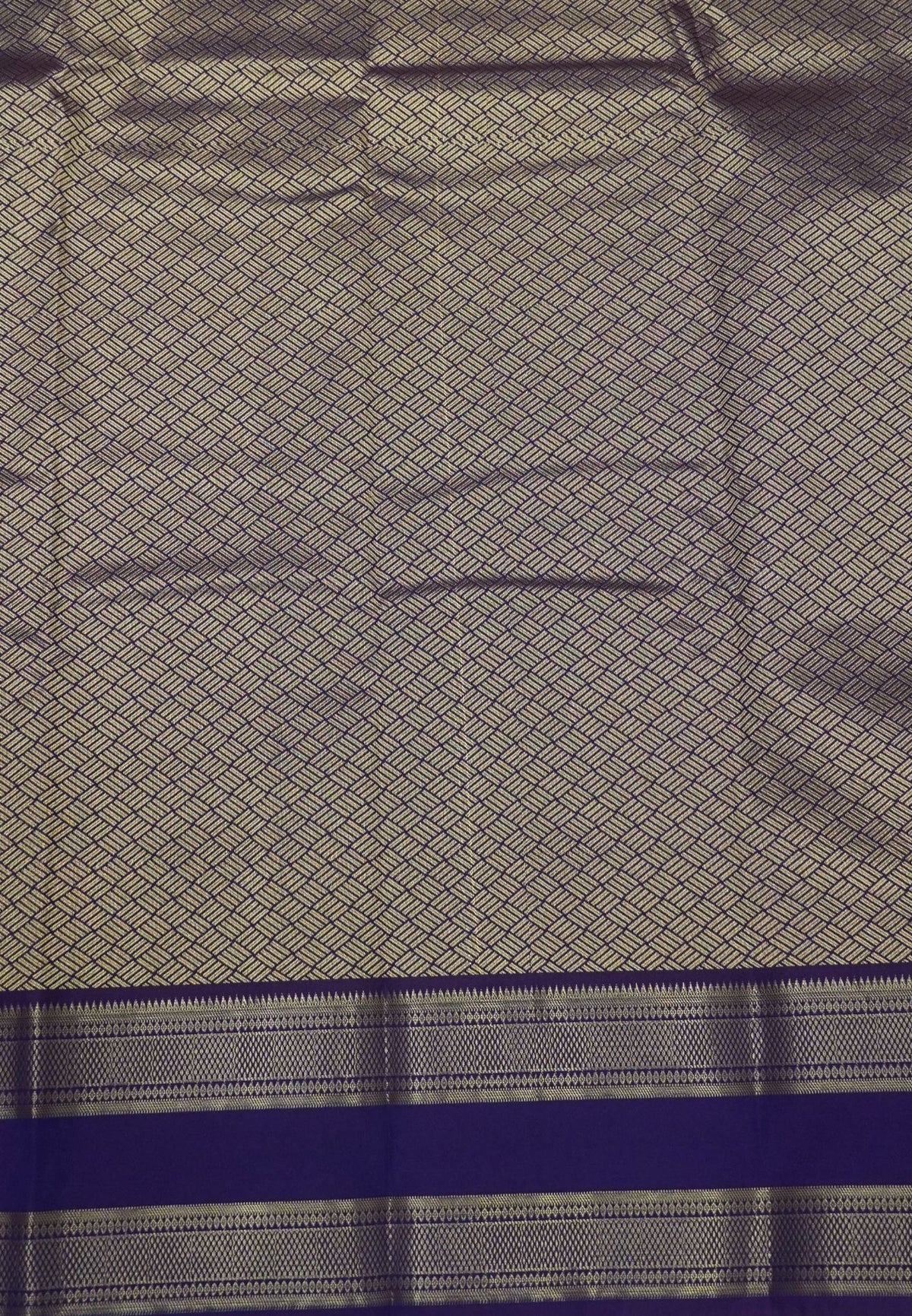 Budget Kanchipuram Saree-Greenish Purple with Retapet Border