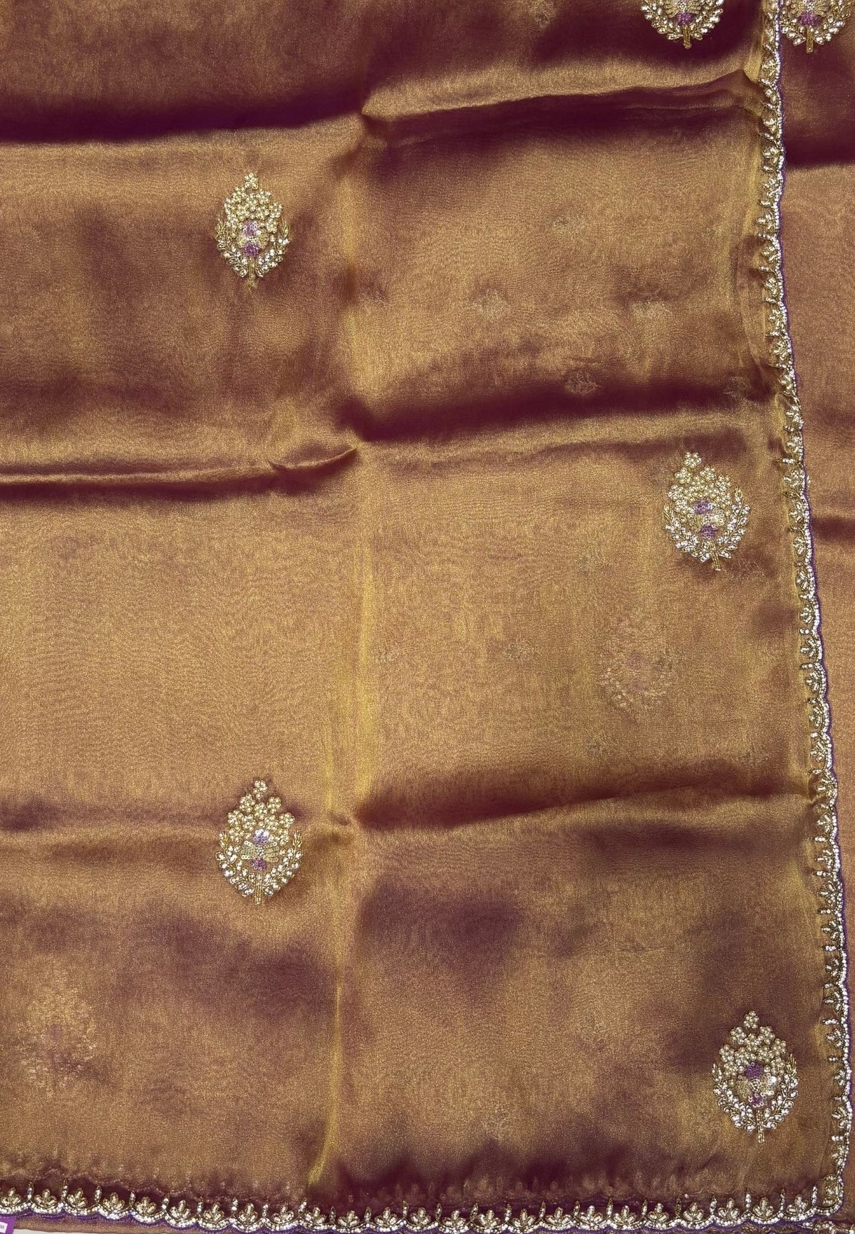 Designer Saree-Golden Purple