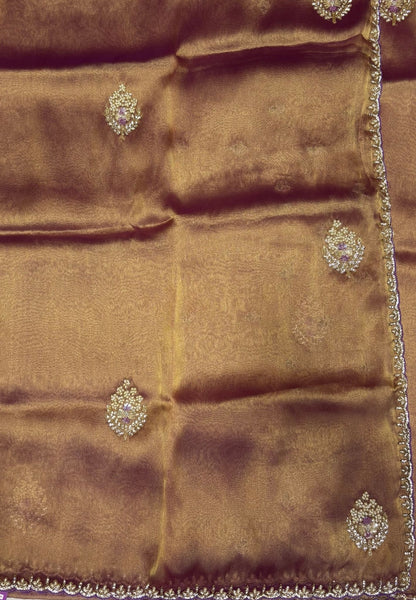 Designer Saree-Golden Purple