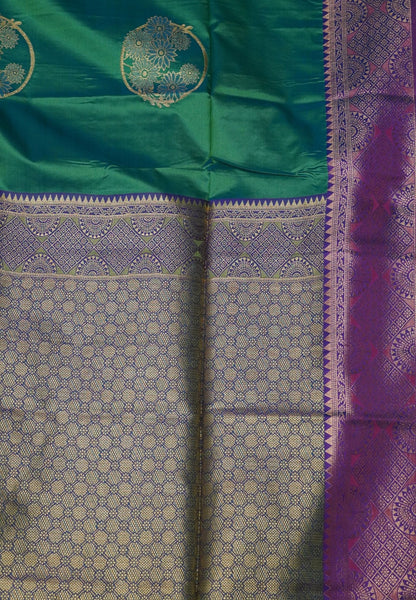 Semi Silk Saree-Teal Green