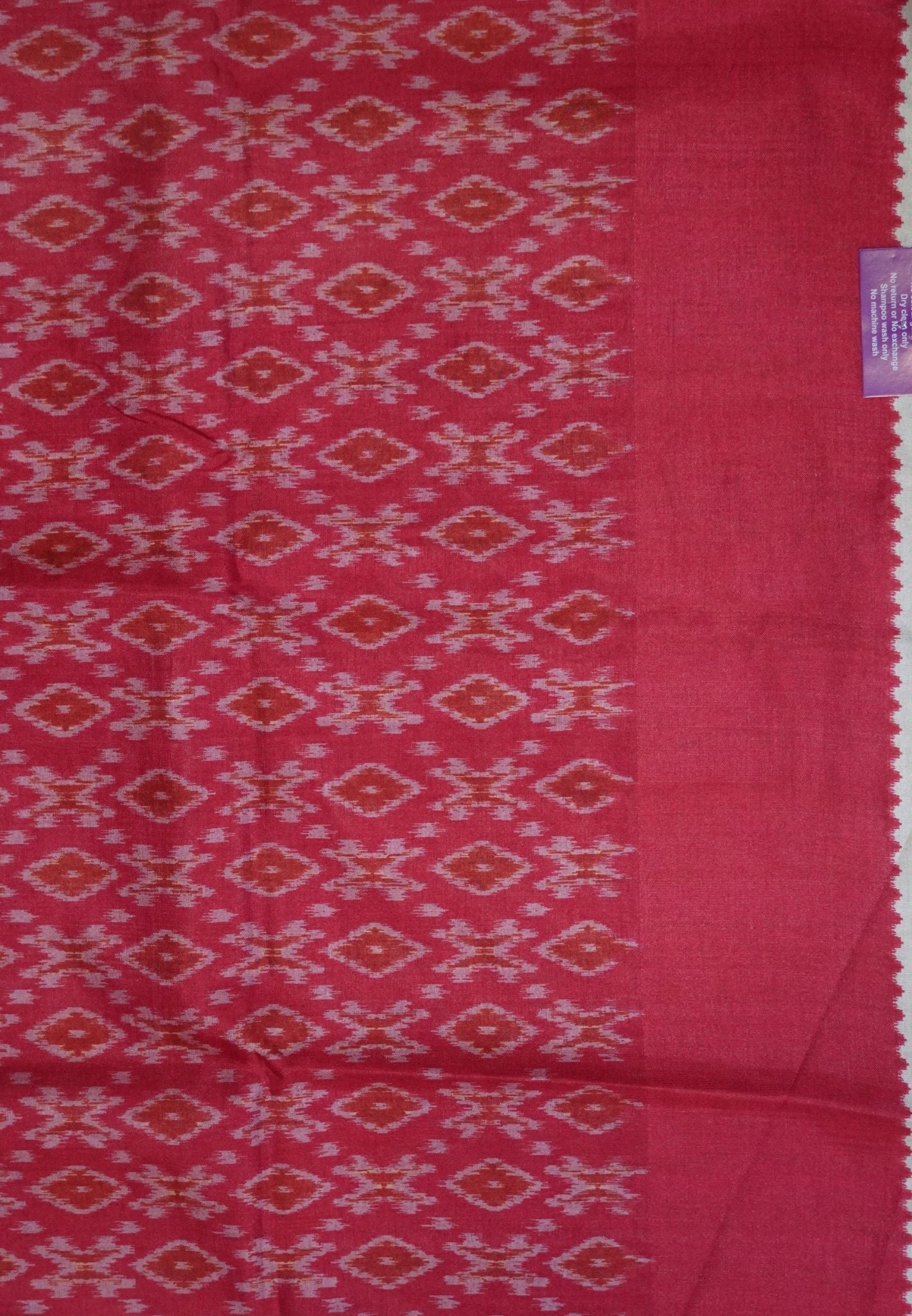 Semi Matka Tussar Saree-Off White with Contrast Border and Zari Checks