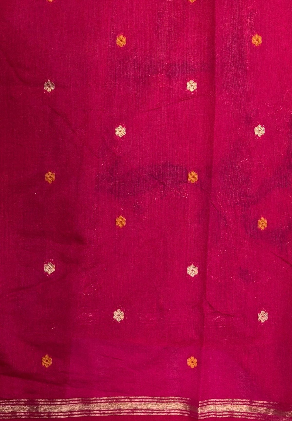 Gaji Silk Saree-Peach In Warli Tree & Elephant With Contrast Border