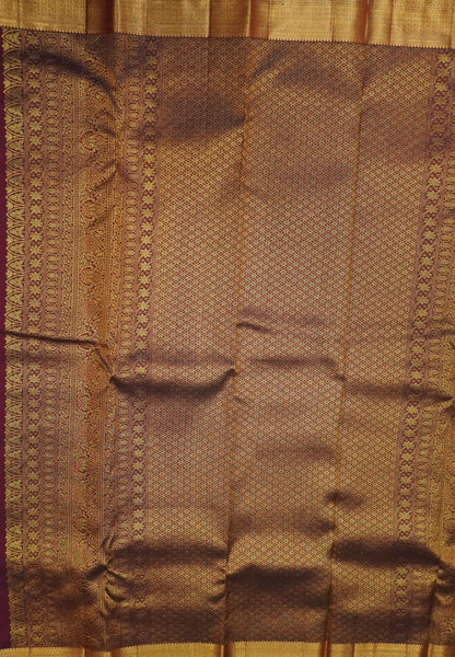 Pure Kanchipuram Silk Saree – Grand Antique Zari Bridal Weave