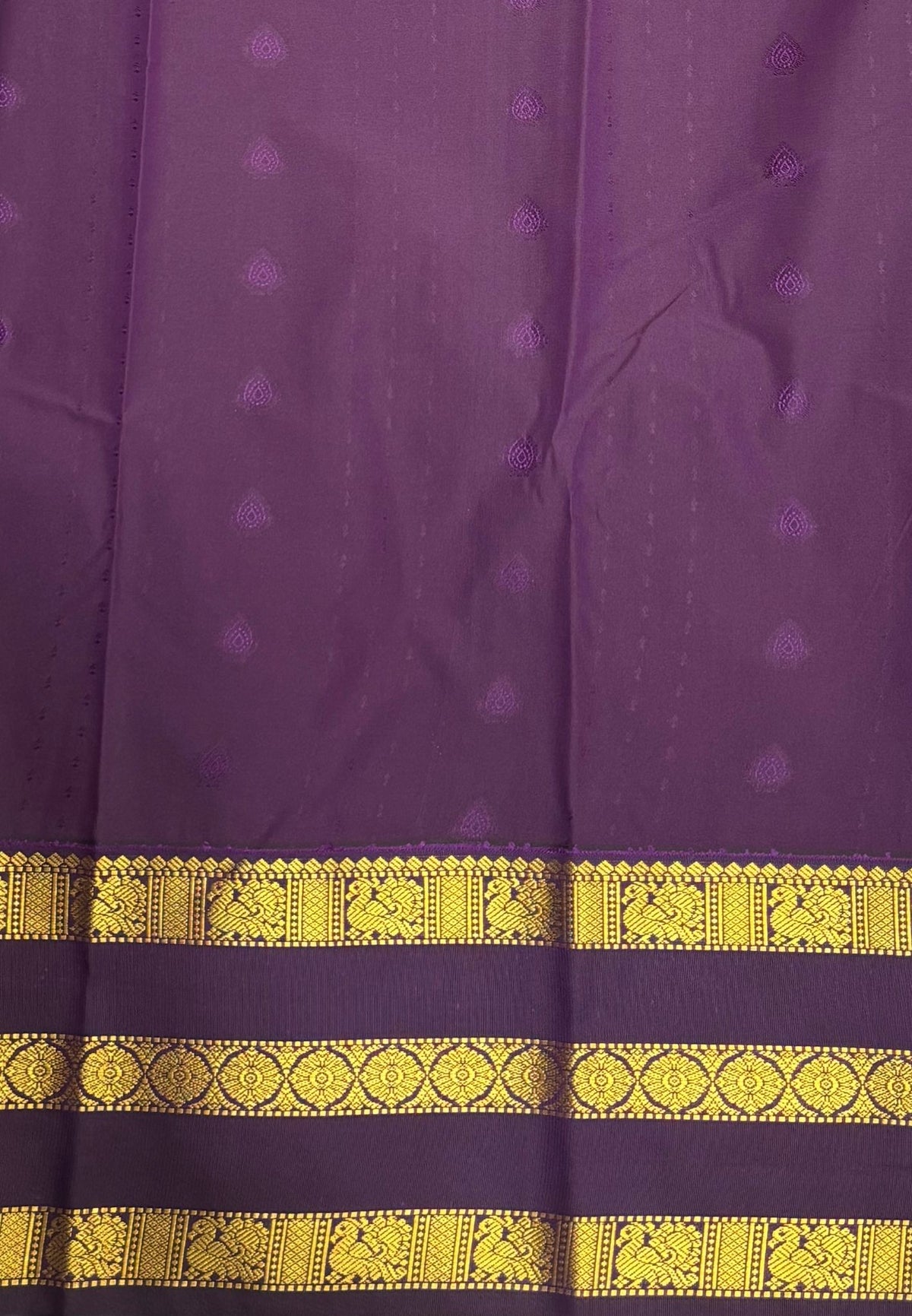Budget Kanchipuram Saree-Yellow with Contrast Border