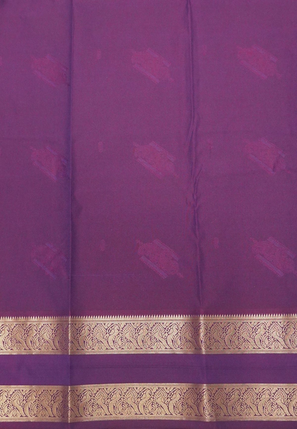 Budget Kanchipuram Saree-Greenish Purple with Retapet Border