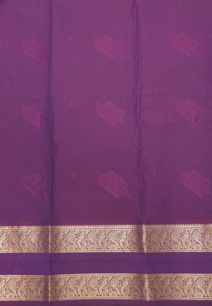 Budget Kanchipuram Saree-Greenish Purple with Retapet Border