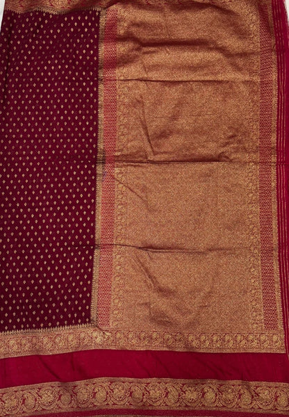 Banarasi Georgette Saree-Tone of Maroon with Retapet Border