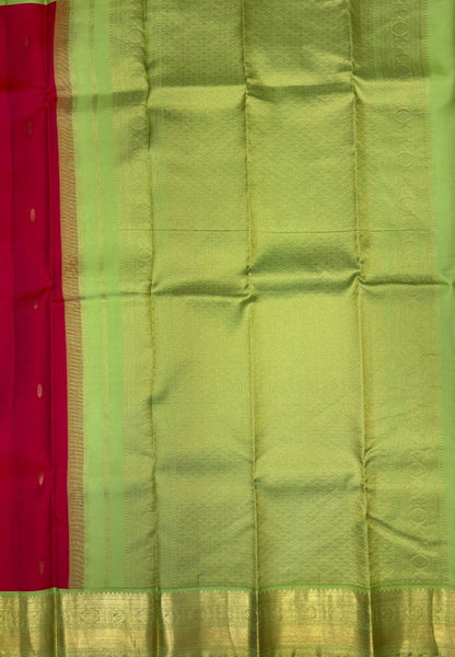 Pure Kanchipuram Silk Saree -Redish Pink