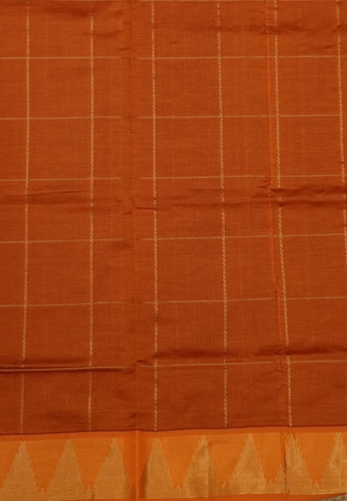 Silk Cotton Saree – Blue with Contrast Temple Border