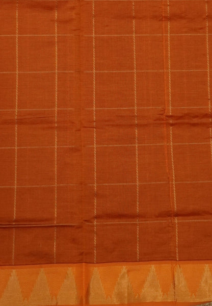 Silk Cotton Saree – Blue with Contrast Temple Border