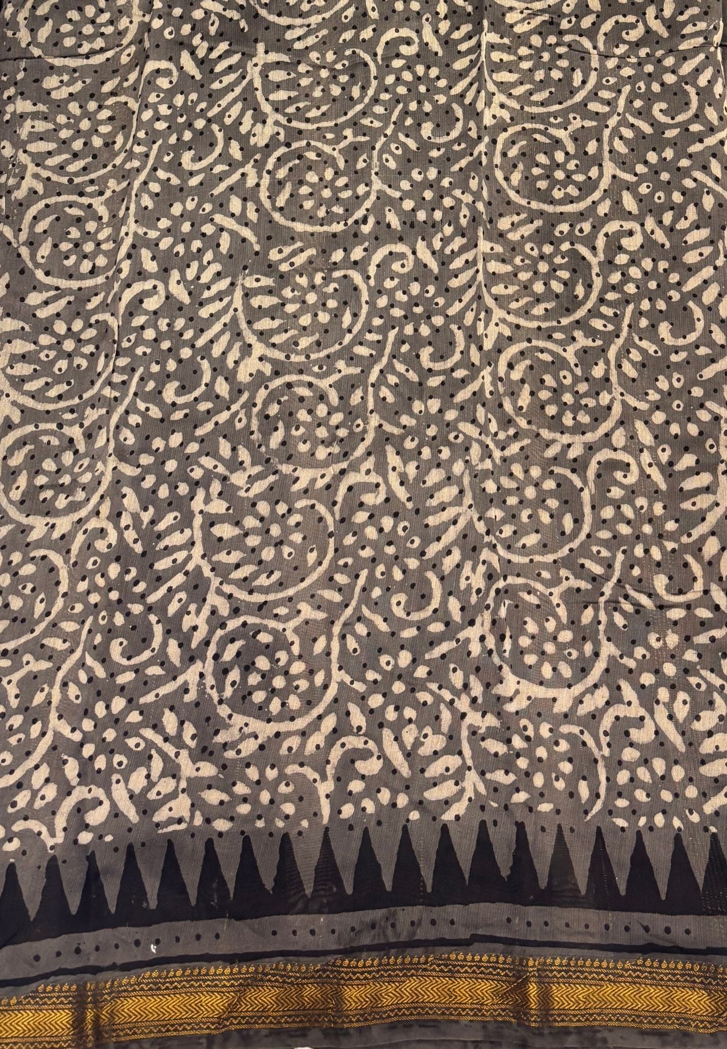 Pure Maheshwari Silk Cotton Saree-Grey