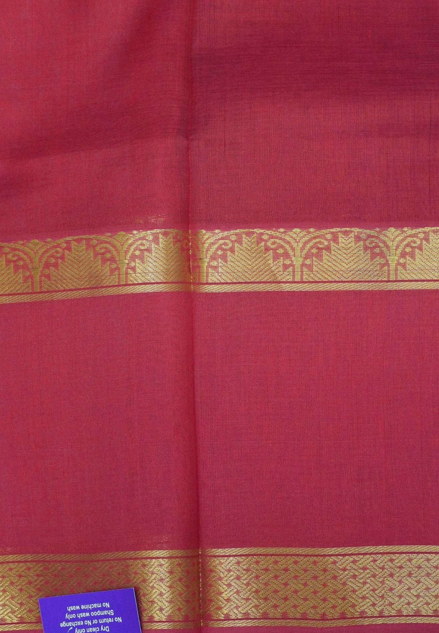 Pure Silk Cotton Saree-Maroon with Red in Heritage Annapakshi Border