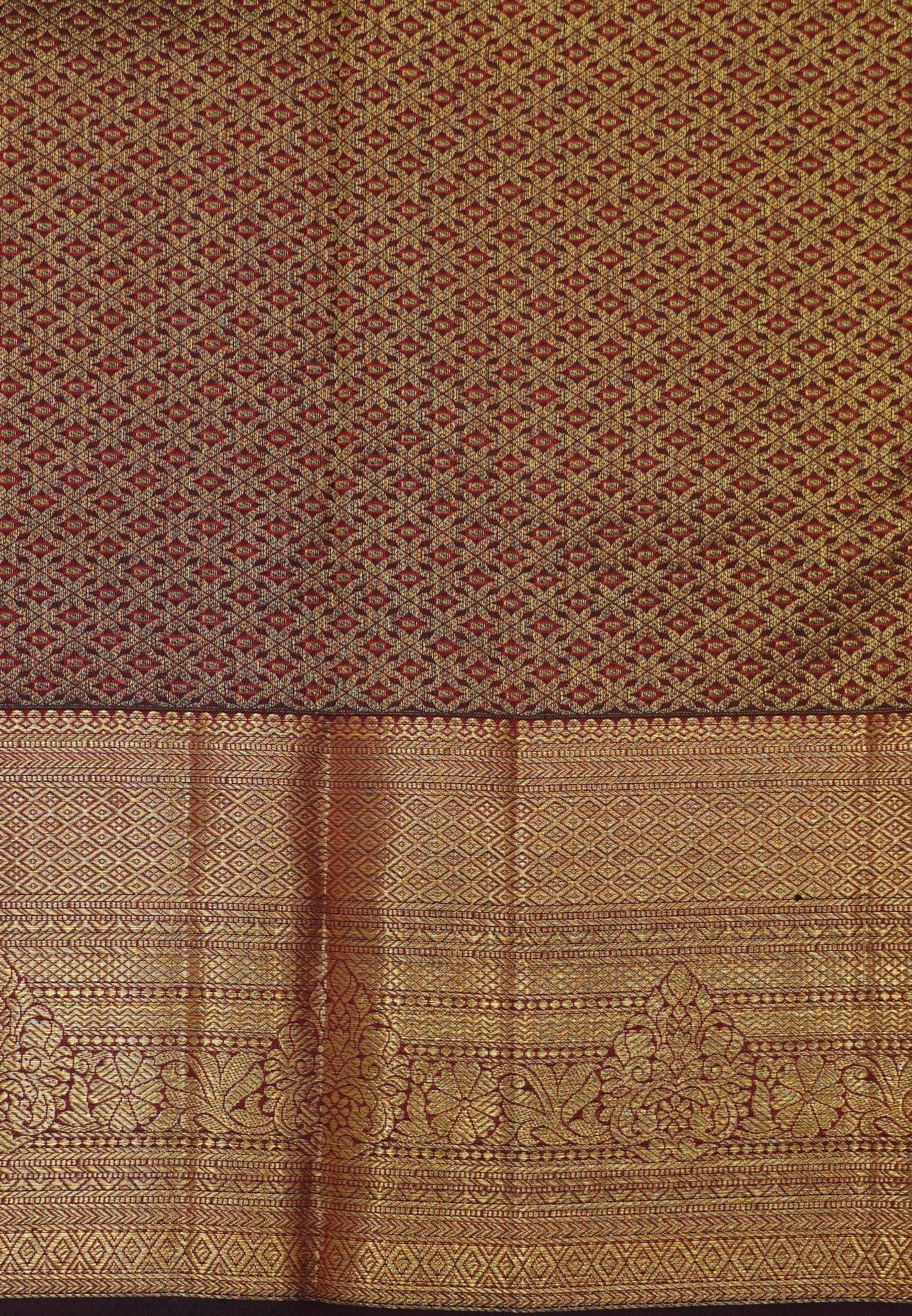 Pure Kanchipuram Silk Saree – Grand Antique Zari Bridal Weave