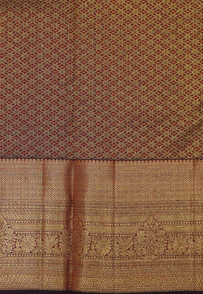 Pure Kanchipuram Silk Saree – Grand Antique Zari Bridal Weave