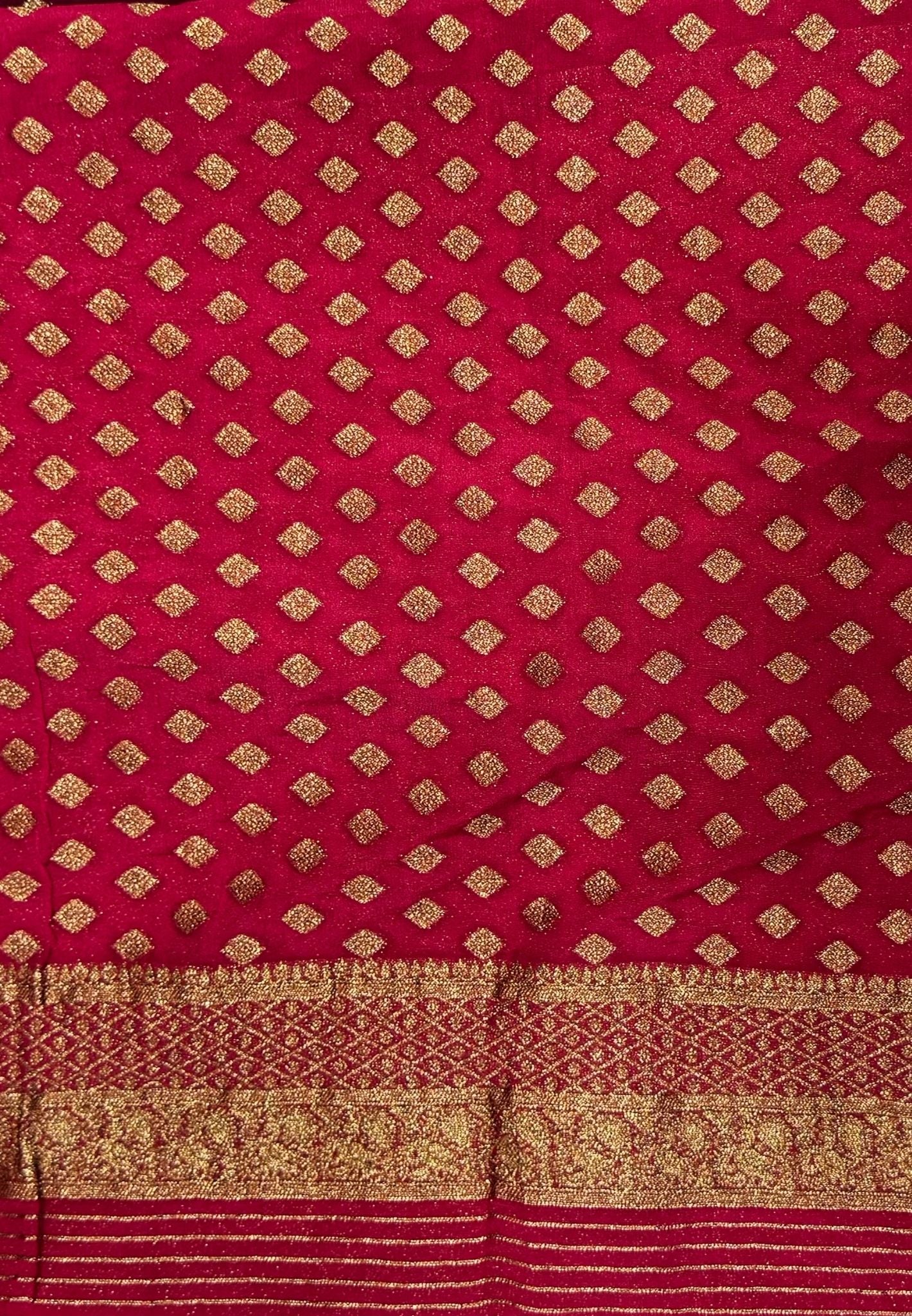 Banarasi Georgette Saree-Tone of Maroon with Retapet Border