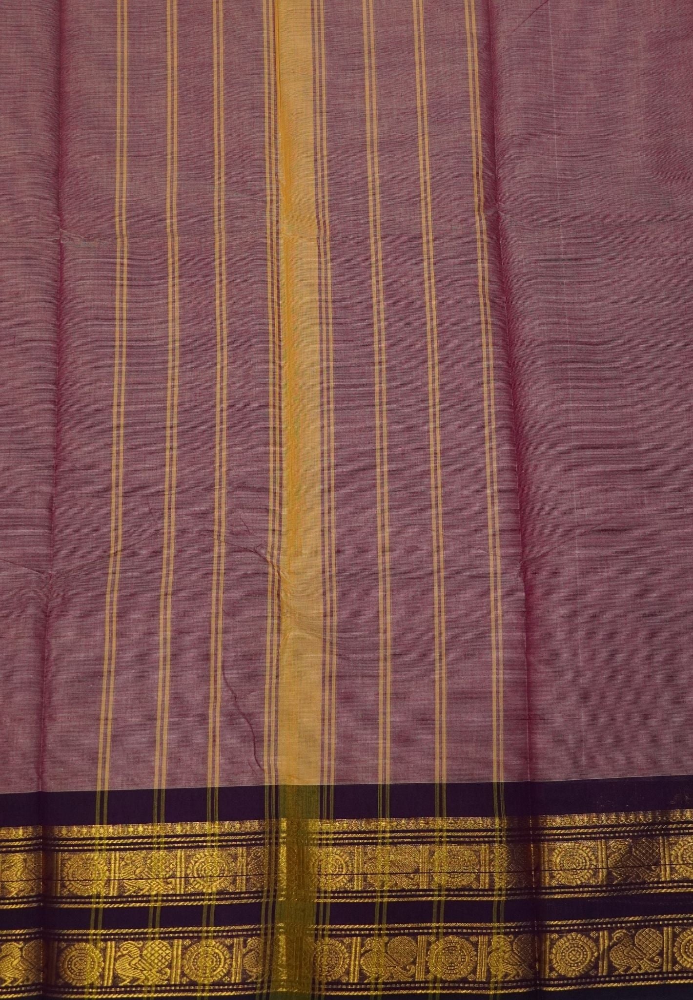 Chettinadu Cotton Saree-Bronze Pink with Retapet Border