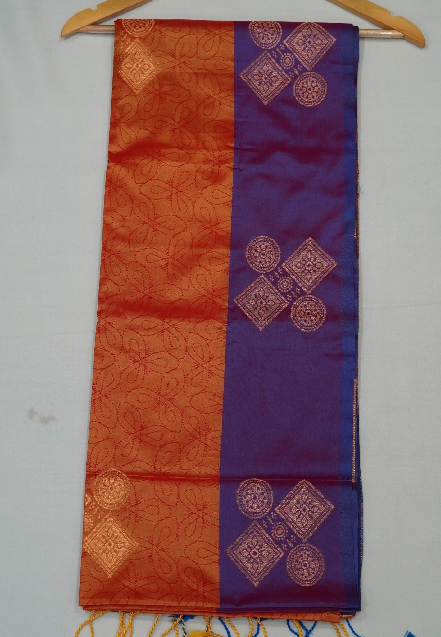 Semi Silk Saree-Golden Orange
