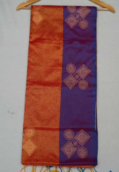 Semi Silk Saree-Golden Orange