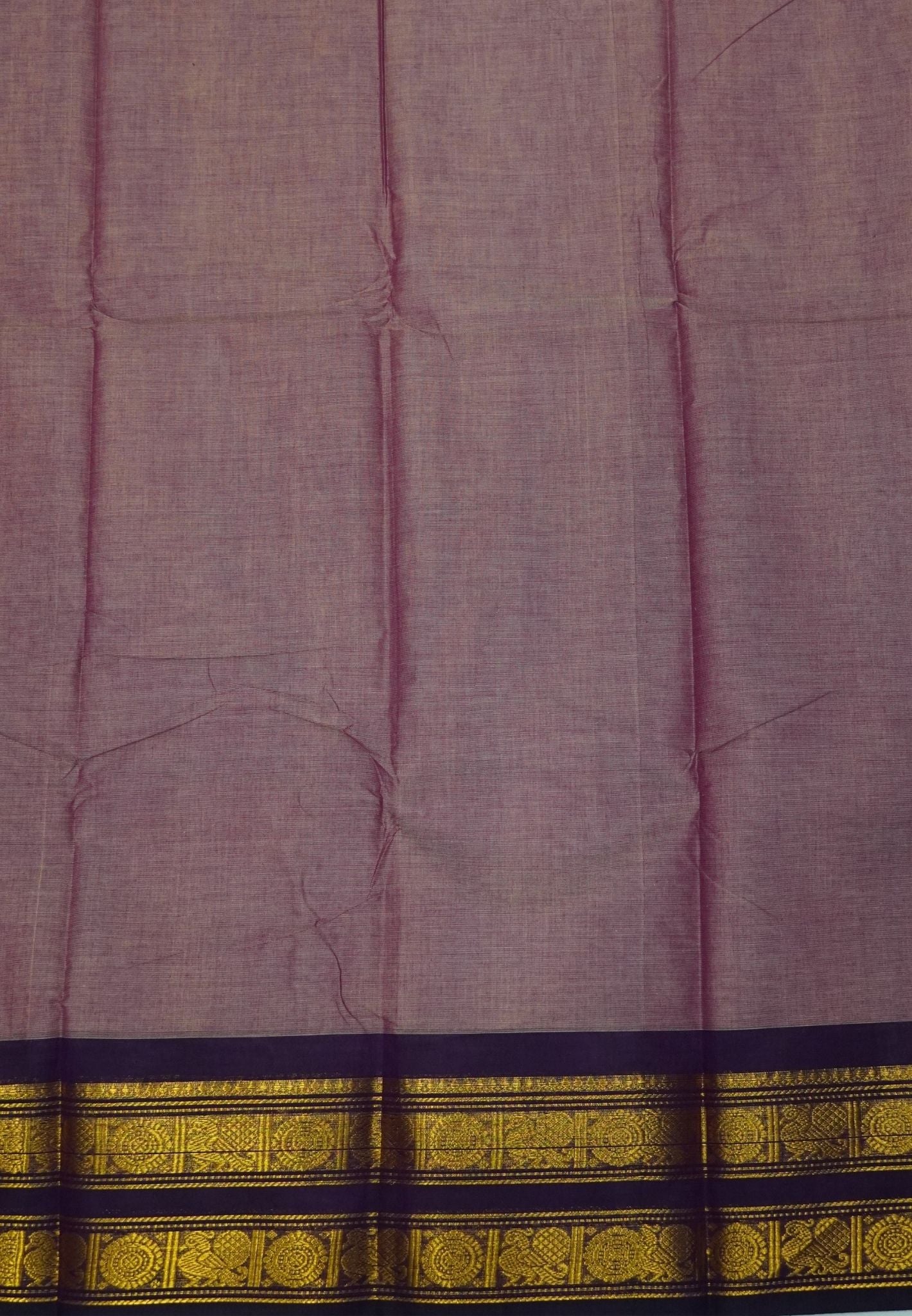 Chettinadu Cotton Saree-Bronze Pink with Retapet Border