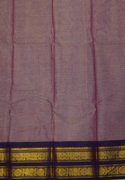 Chettinadu Cotton Saree-Bronze Pink with Retapet Border