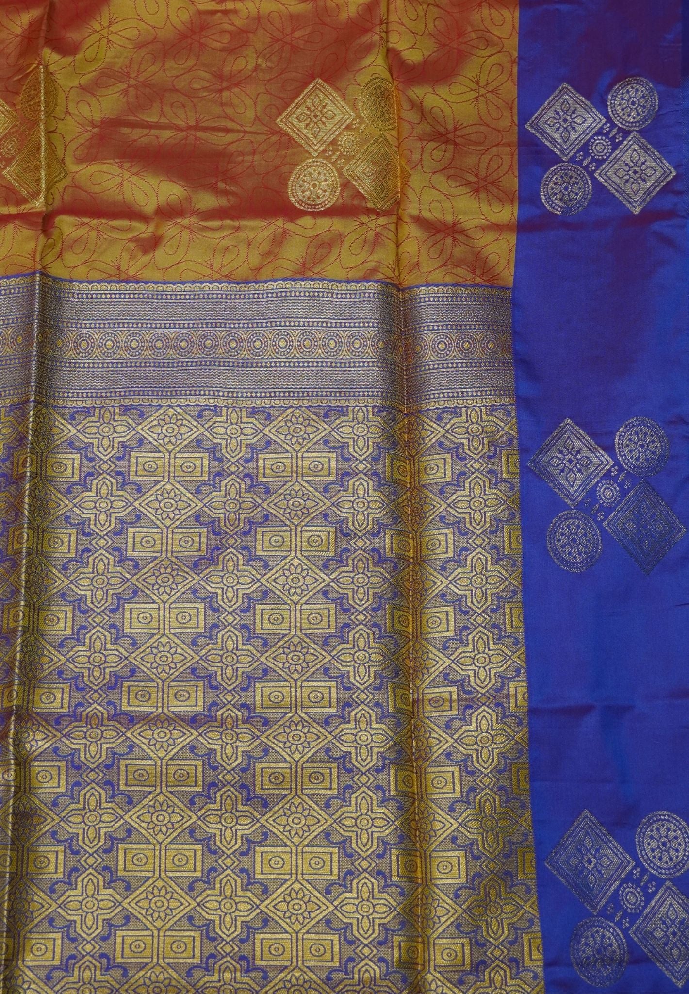 Semi Silk Saree-Golden Orange