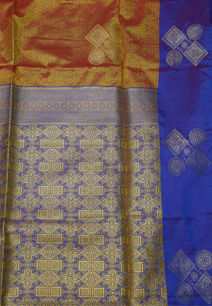 Semi Silk Saree-Golden Orange