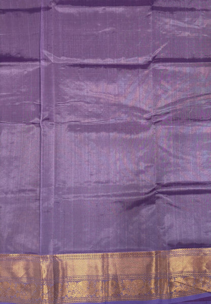 Pure Silk Cotton Saree – Wine Purple with Contrast Lavender Gaja Butta & Rich Zari Border