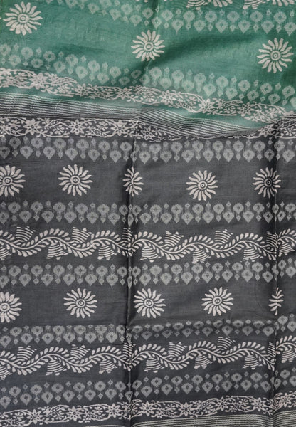 Bhagalpur Cotton Saree-Sea Green
