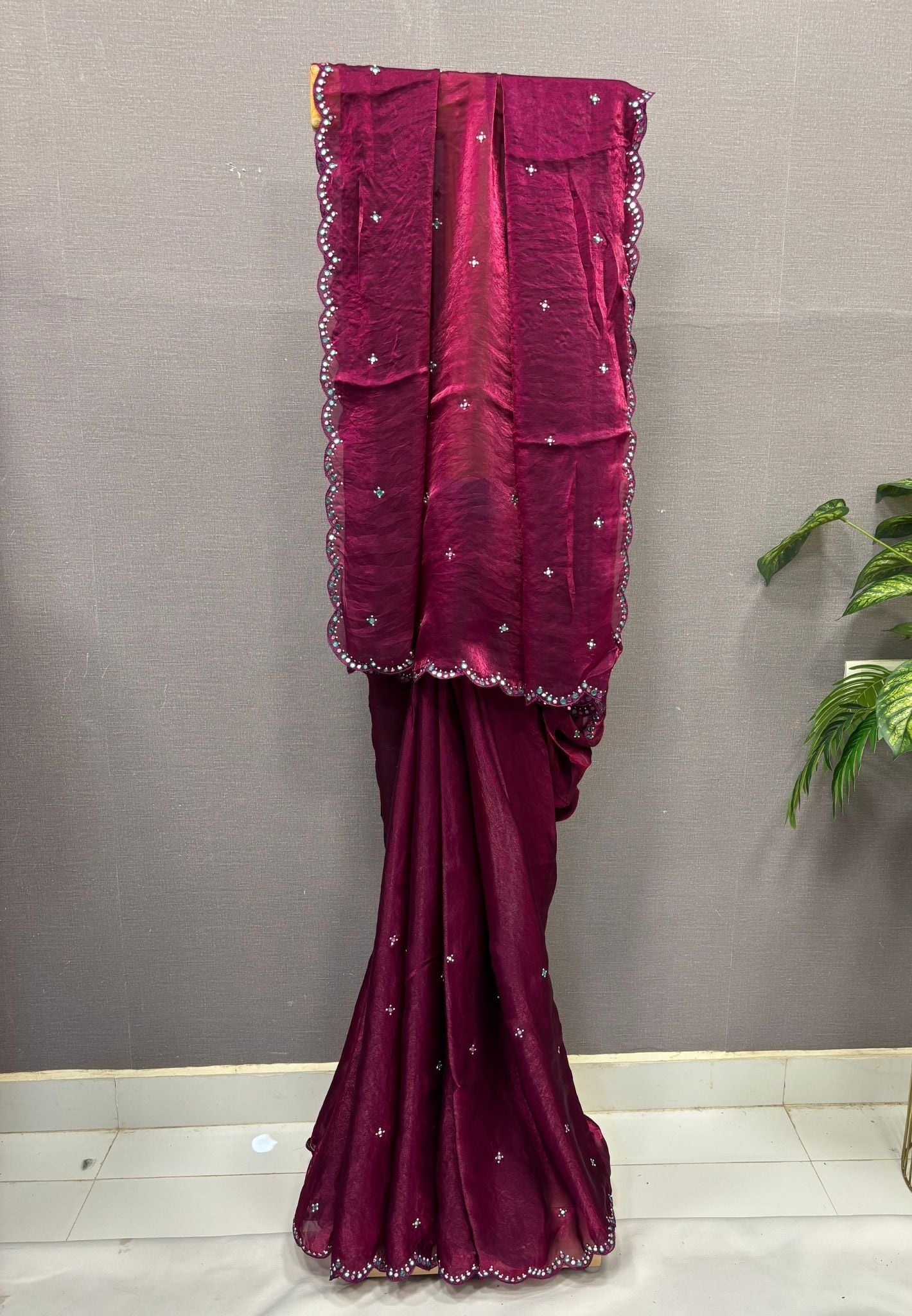 Designer Saree-Wine