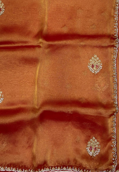 Designer Saree-Golden Orange