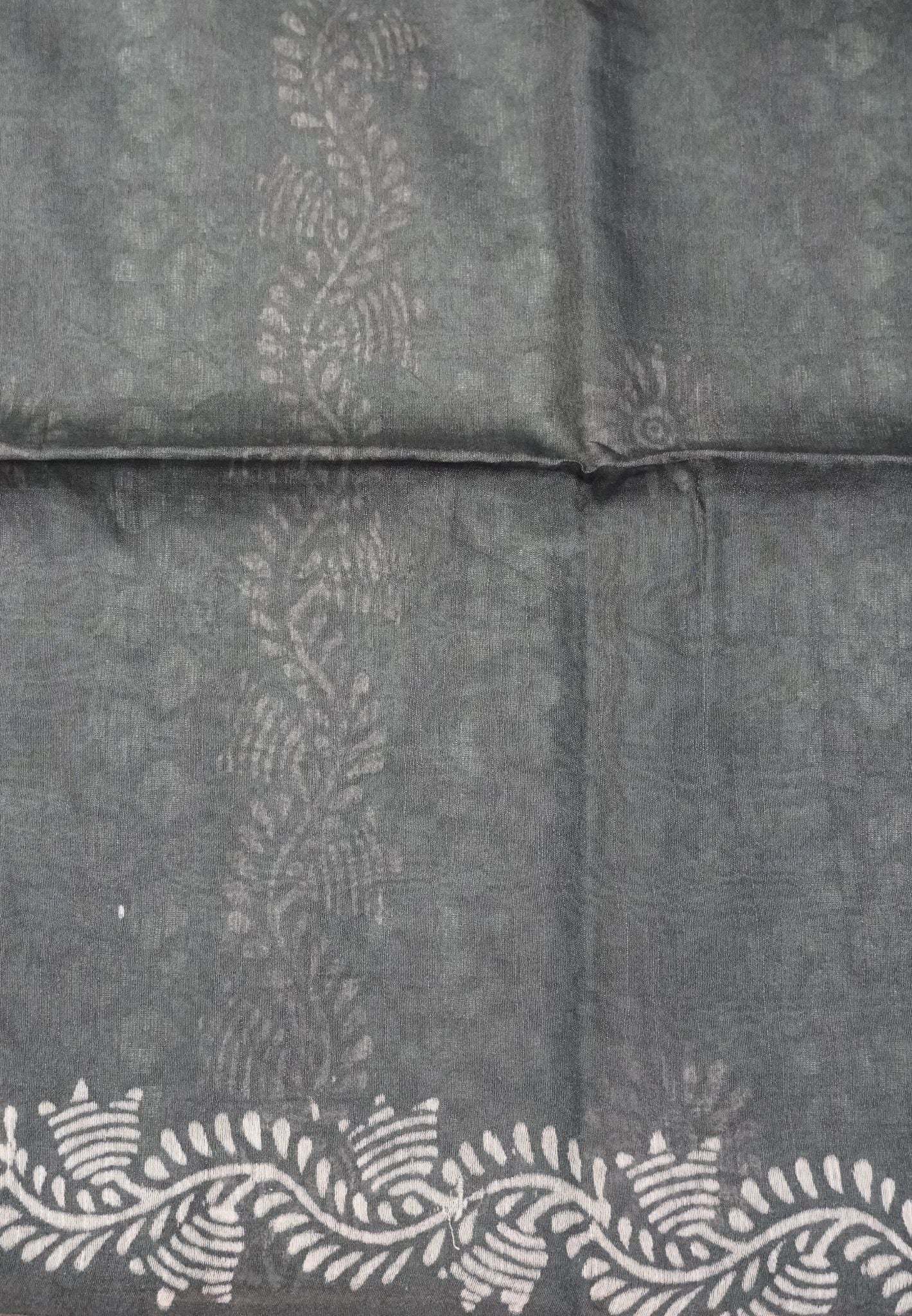 Bhagalpur Cotton Saree-Sea Green
