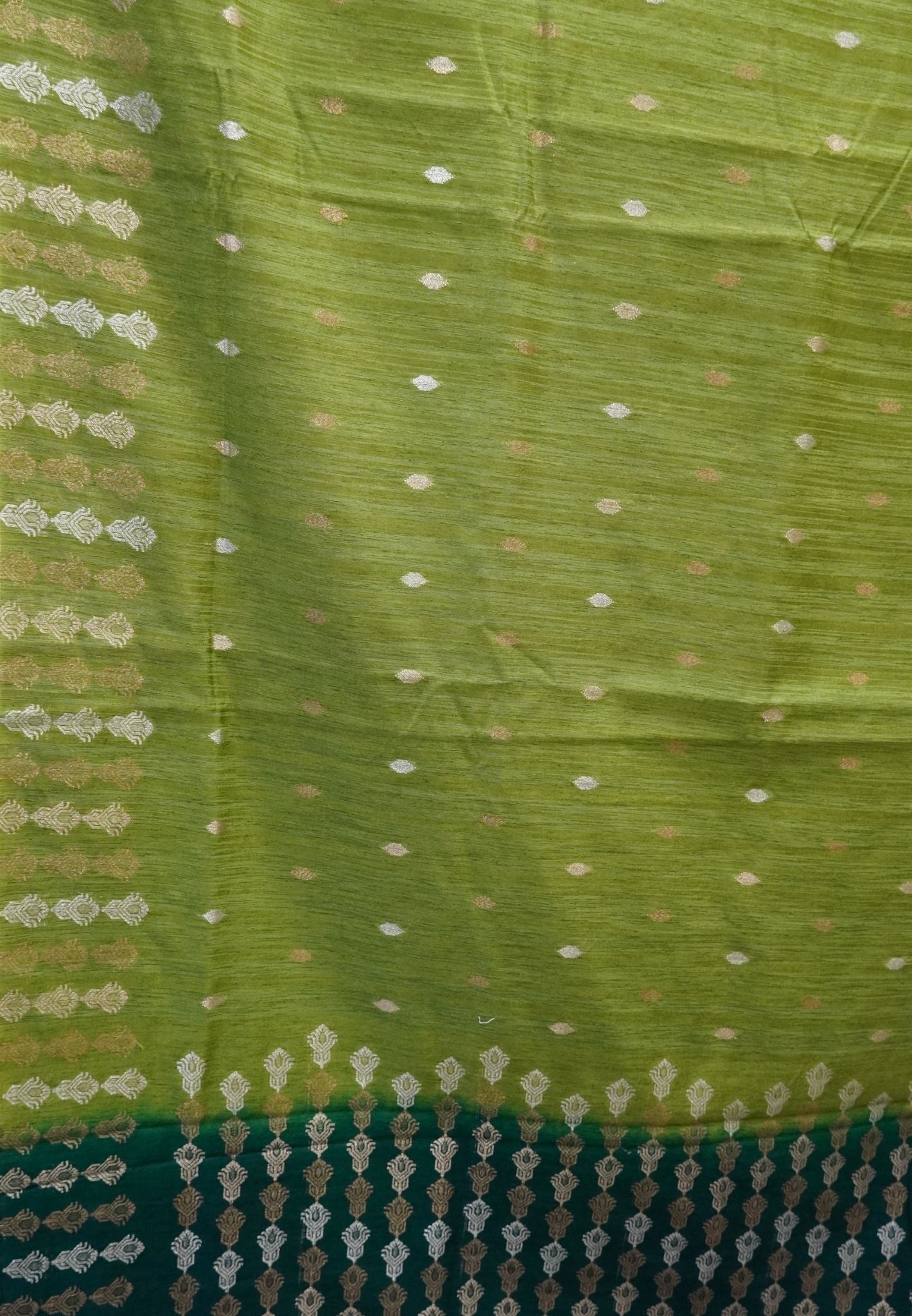 Semi  Tussar Saree - LT Green