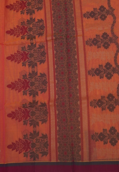Cotton Saree-Peach in Thread Work