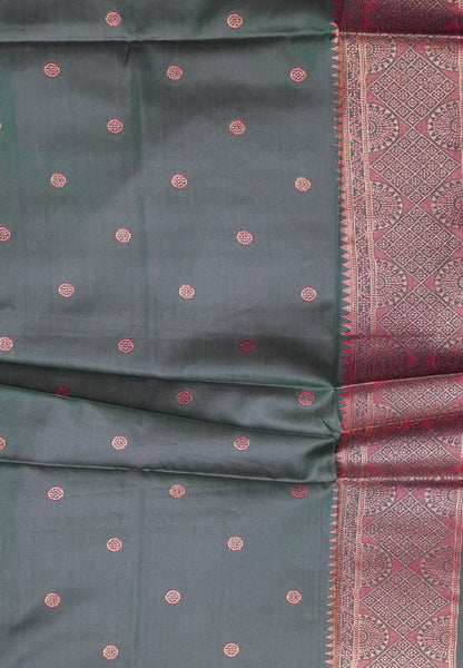 Semi Silk Saree-Wine