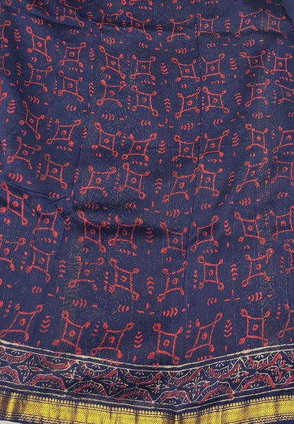 Pure Maheshwari Silk Cotton Saree-Maroon