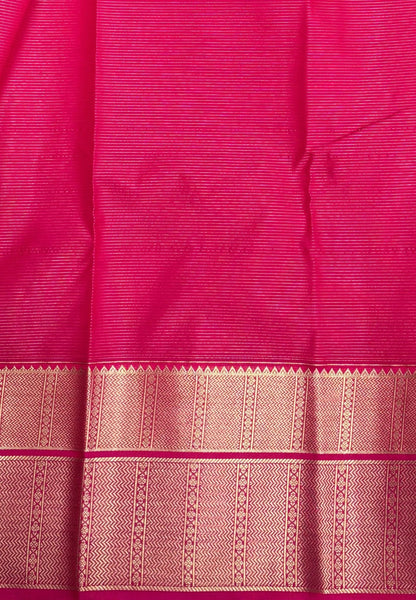 Budget Kanchipuram Saree-Navy Blue with Contrast Border