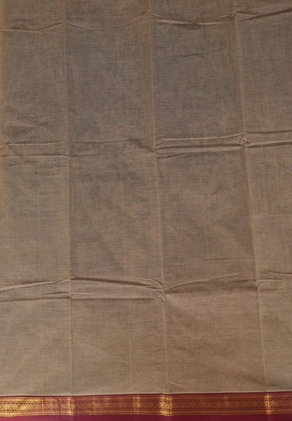 Chettinad Cotton Saree–Redish Brown with Ther Border