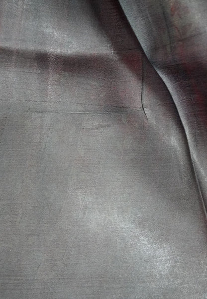 Pure Tussar Saree-Red with Block Print