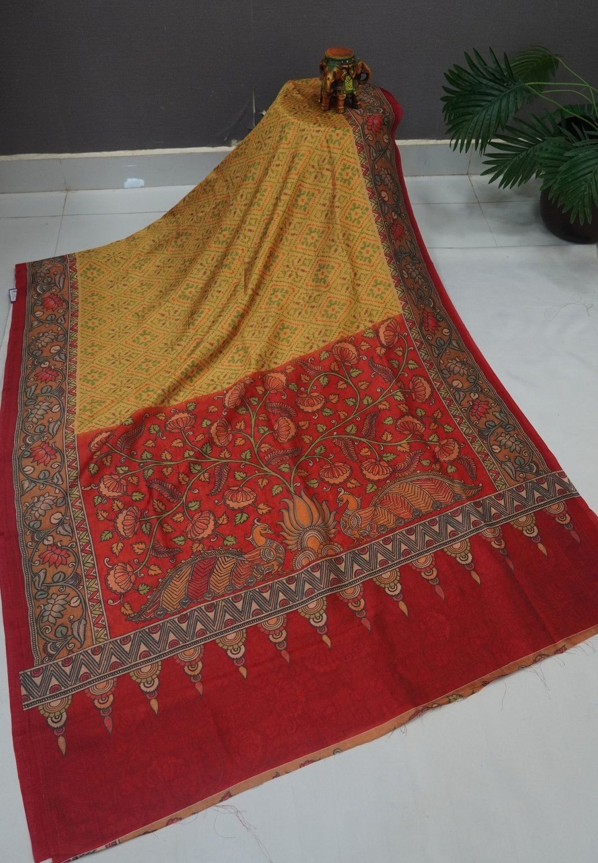 Premium Silk Saree-Lime Green