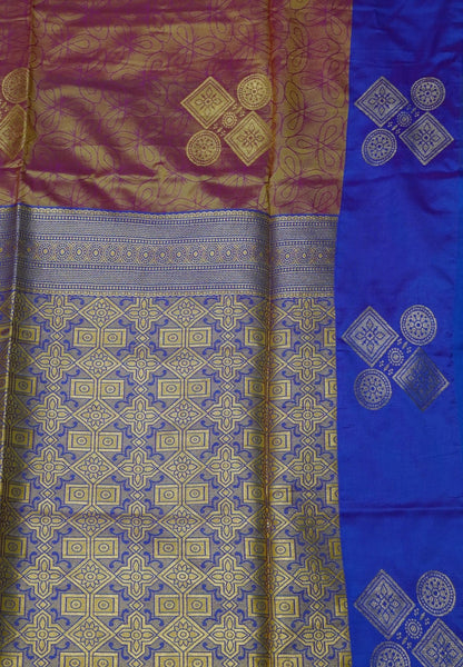 Semi Silk Saree-Golden Pink