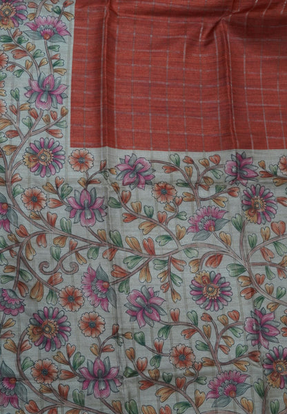 Semi Tussar Saree-Honey