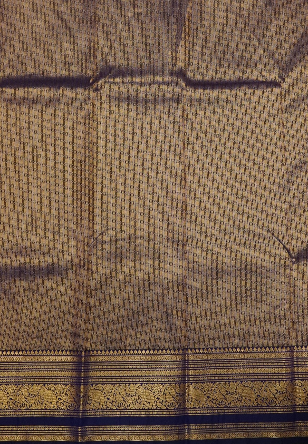 Budget Kanchipuram Saree-Violet with Gaja Border
