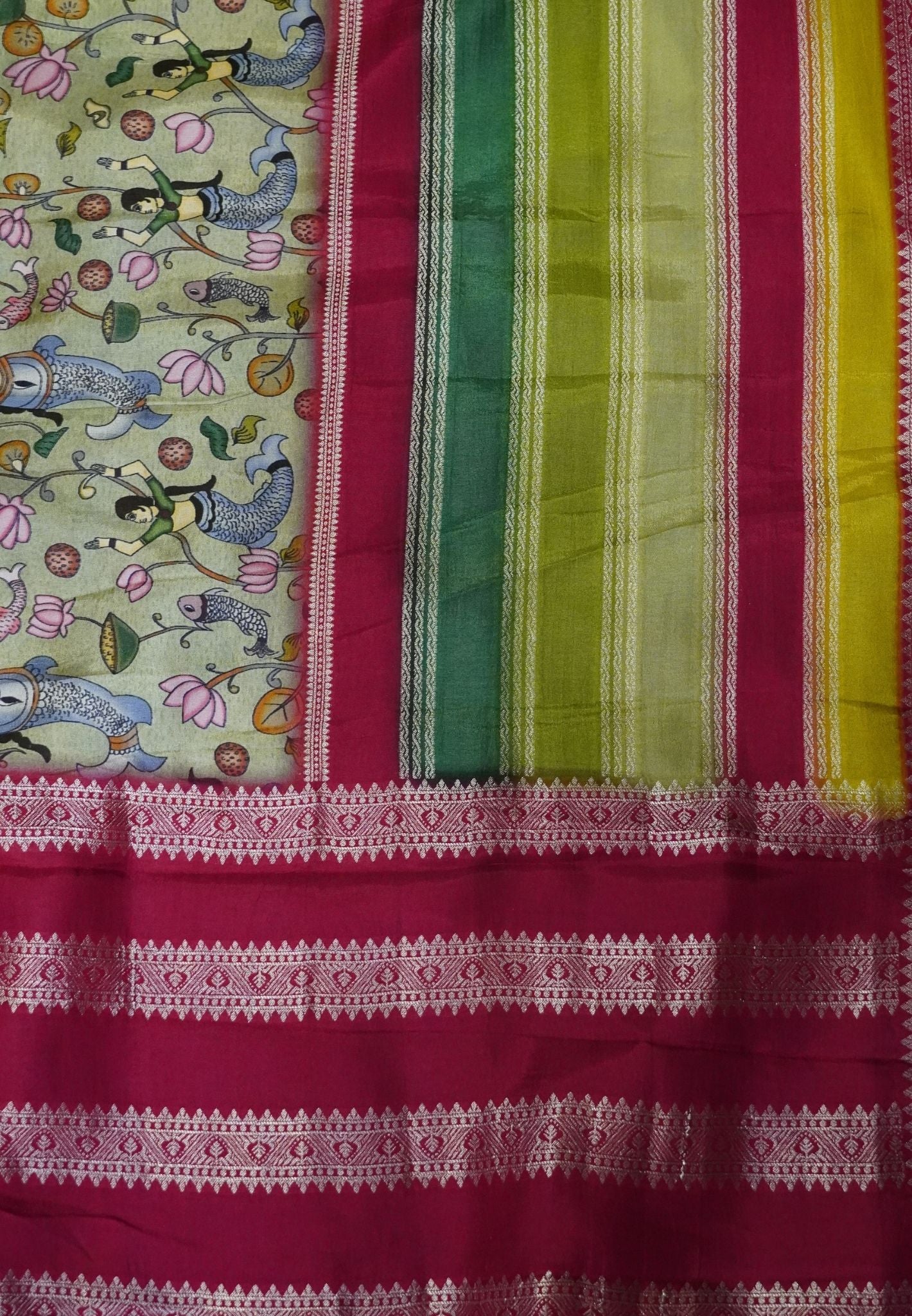 Viscose Saree-Multi Color in Pichwai Pattern