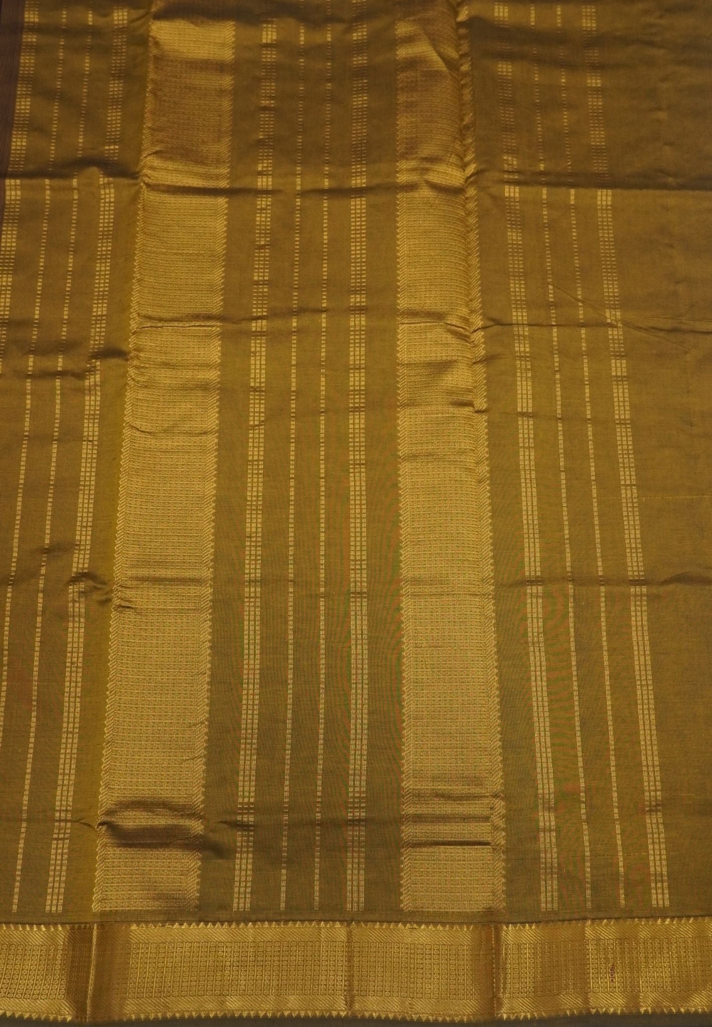 Pure Silk Cotton Saree-Coffee Brown-Gold