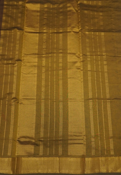 Pure Silk Cotton Saree-Coffee Brown-Gold
