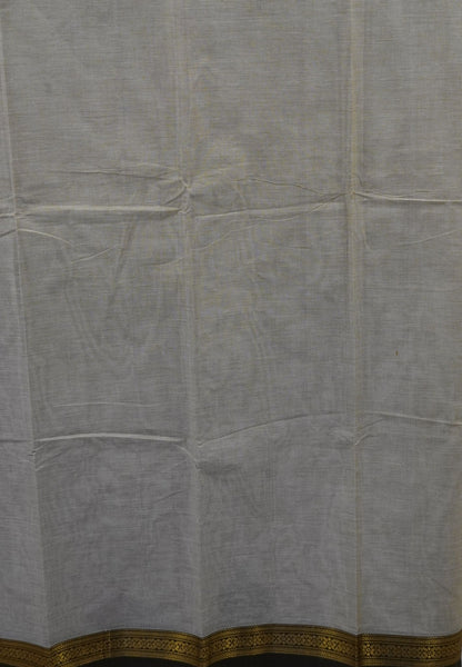 Chettinad Cotton Saree–Cream White with Ther Border
