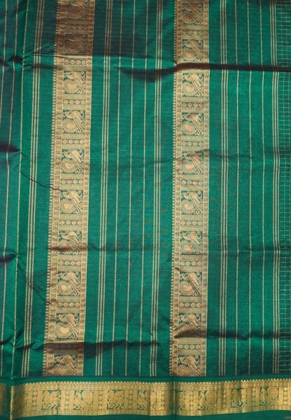 Pure Silk Cotton Saree-Magenta in Mini Checks with Contrast Border