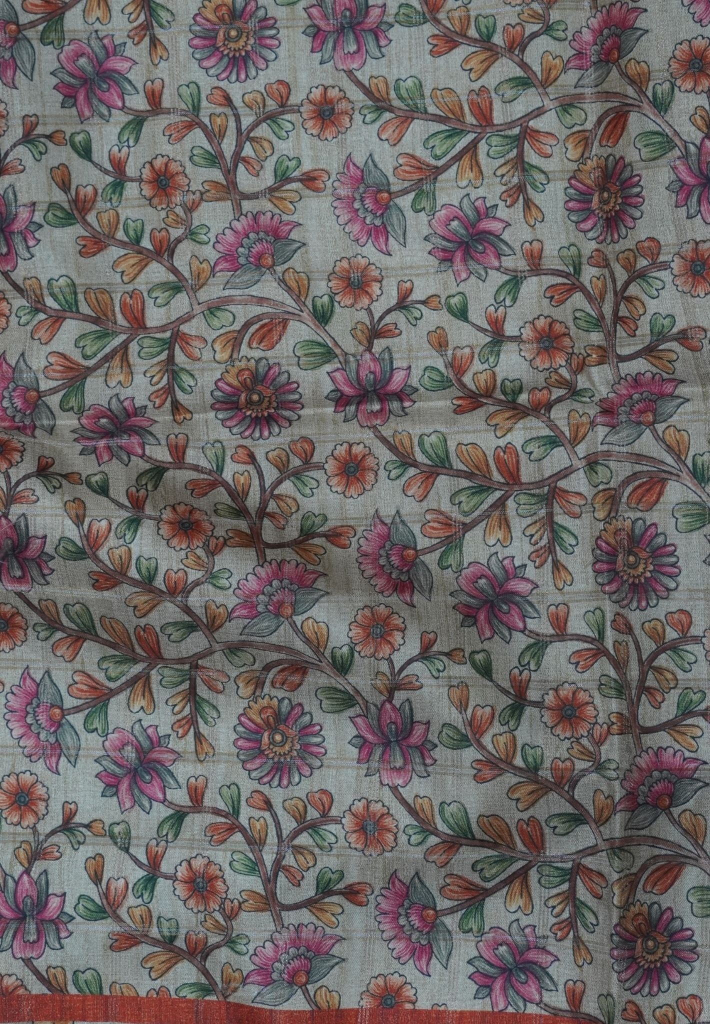 Semi Tussar Saree-Honey